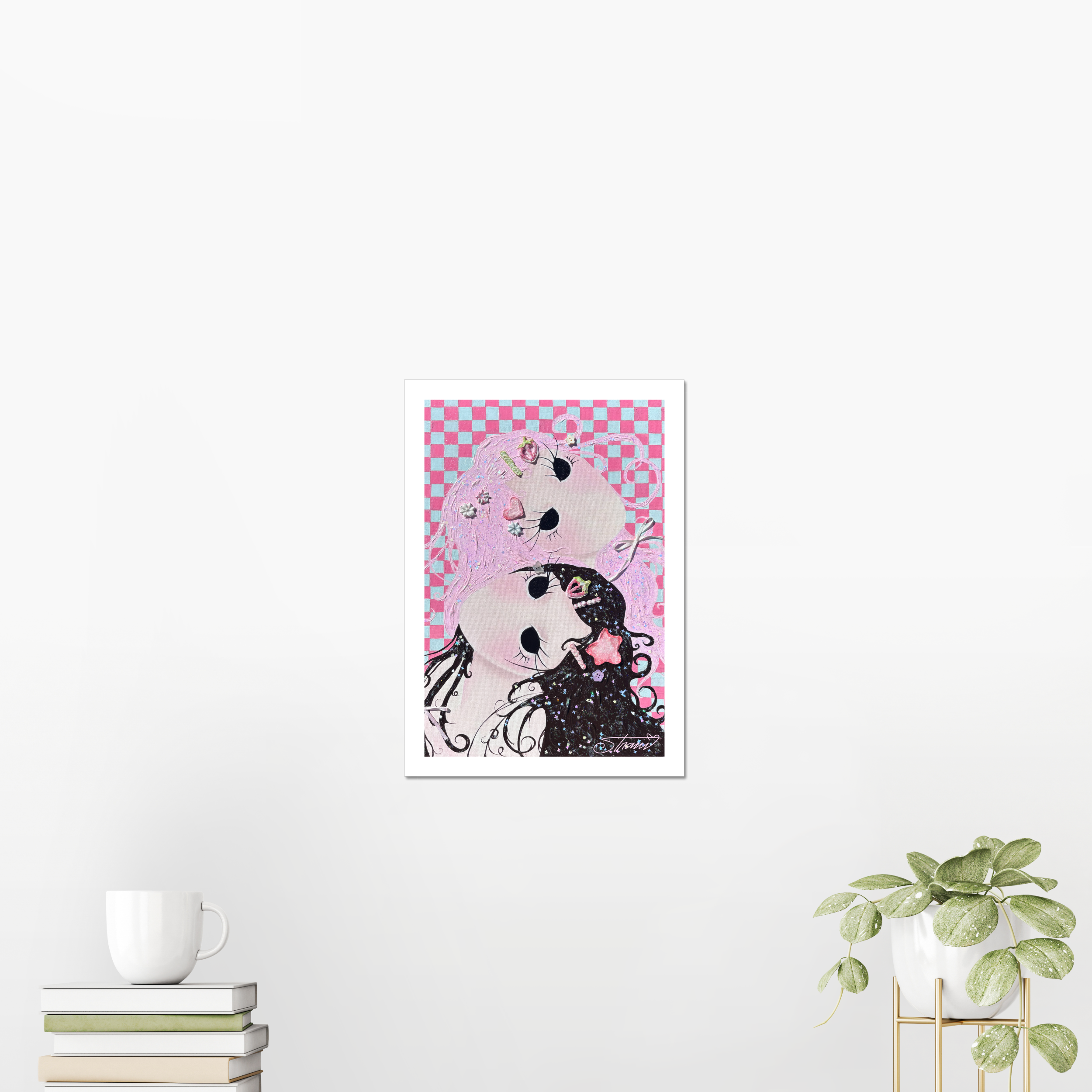 Glitter Twins Print - Rolled canvas